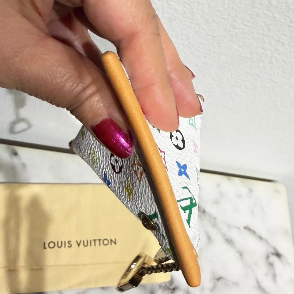 Louis Vuitton Takashi Murakami Monogram Multicolor Berlingot Pouch White COA - Picture 7 of 12